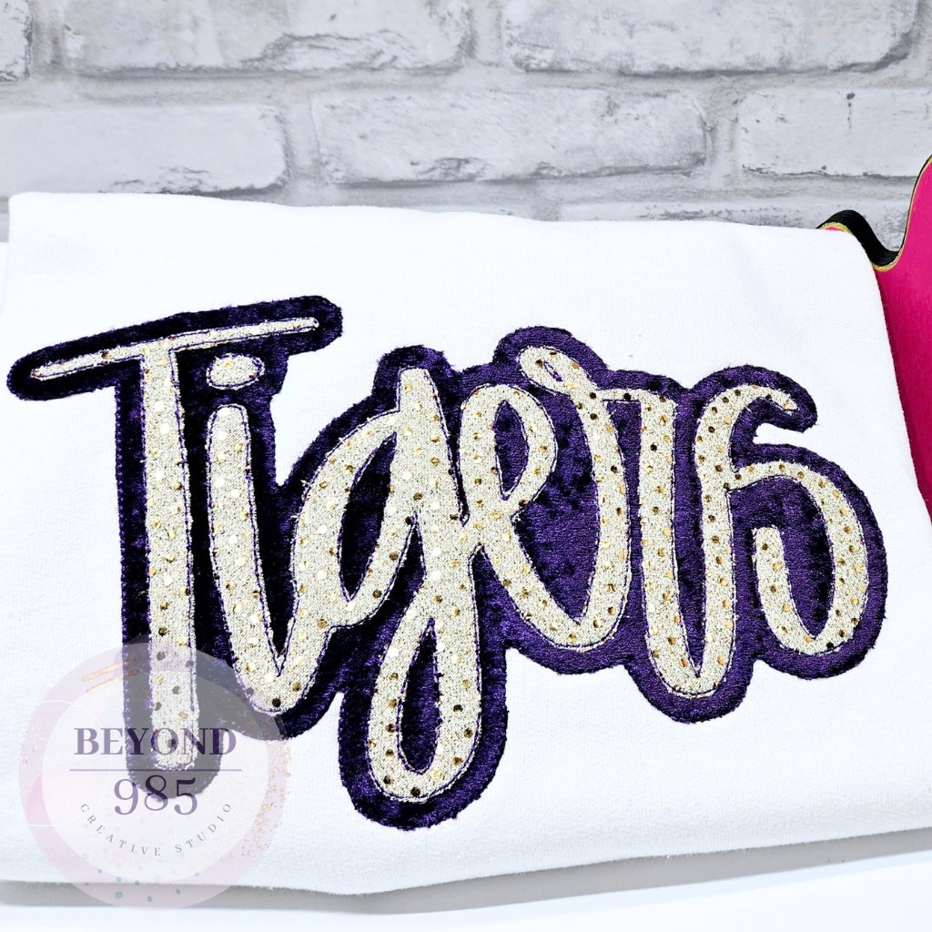 Tigers: Embroidered School Spirit Sweatshirt