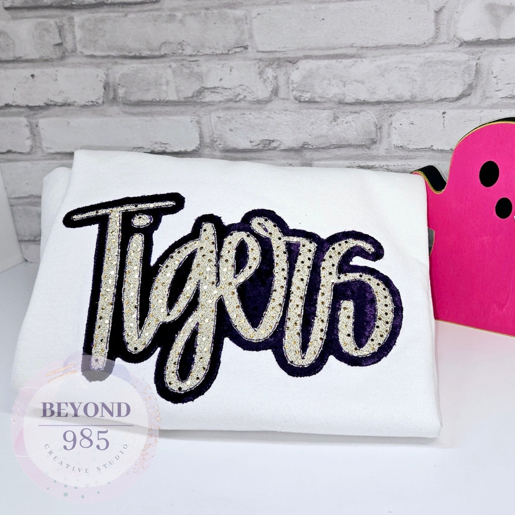 Tigers: Embroidered School Spirit Sweatshirt