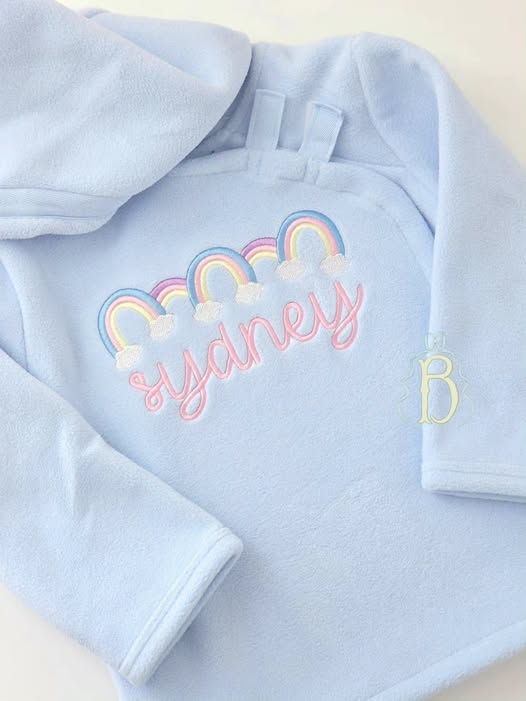 Toddler Hooded Fleece Coat - Rainbows