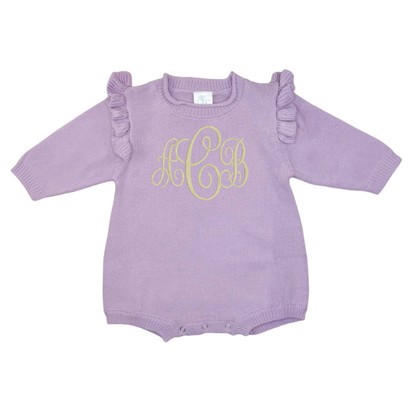 Embroidered Rollneck Knit Newborn Romper