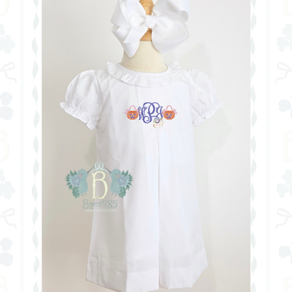 White Ruffle Collar Dress