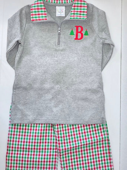 Christmas Plaid Outfit For Boys (Pre-Order)
