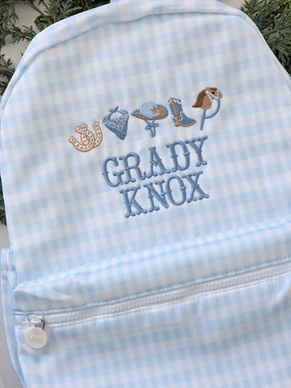 Western Gingham Backpack