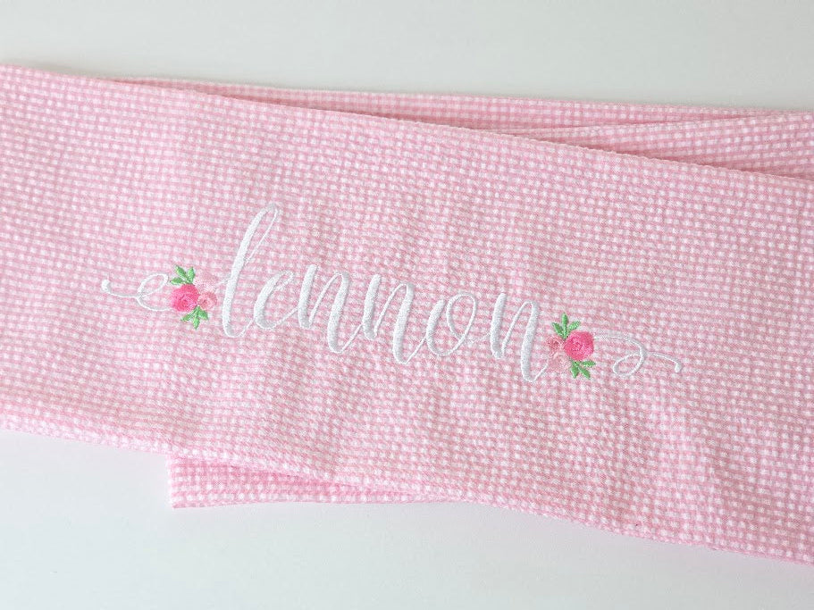 Floral Name Newborn Sash