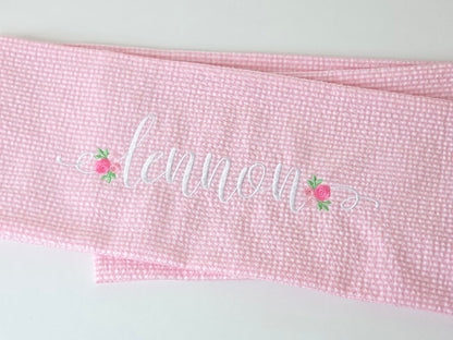 Floral Name Newborn Sash