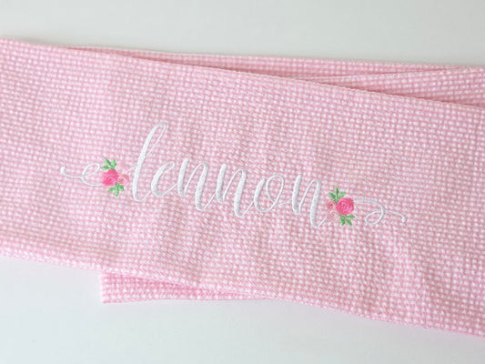 Floral Name Newborn Sash