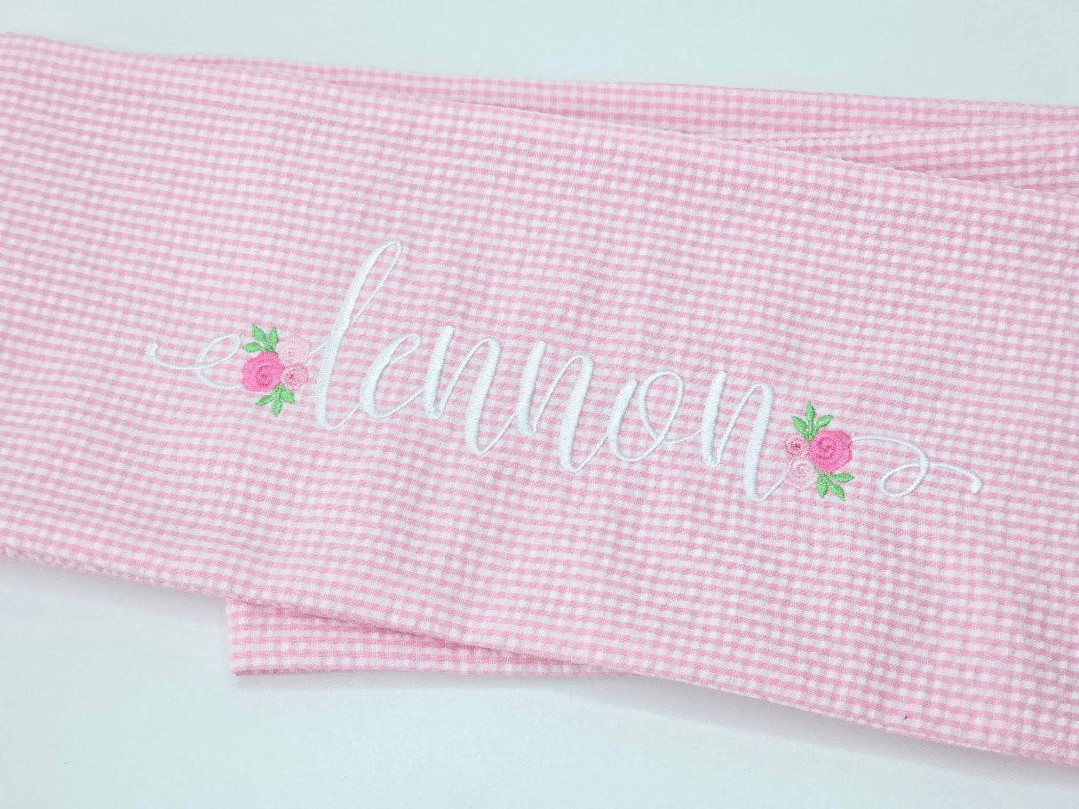Floral Name Newborn Sash