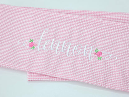 Floral Name Newborn Sash