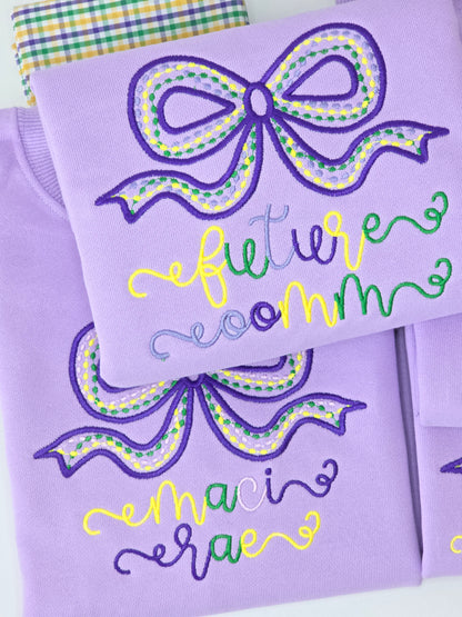 Mardi Gras Bow Sweatshirt