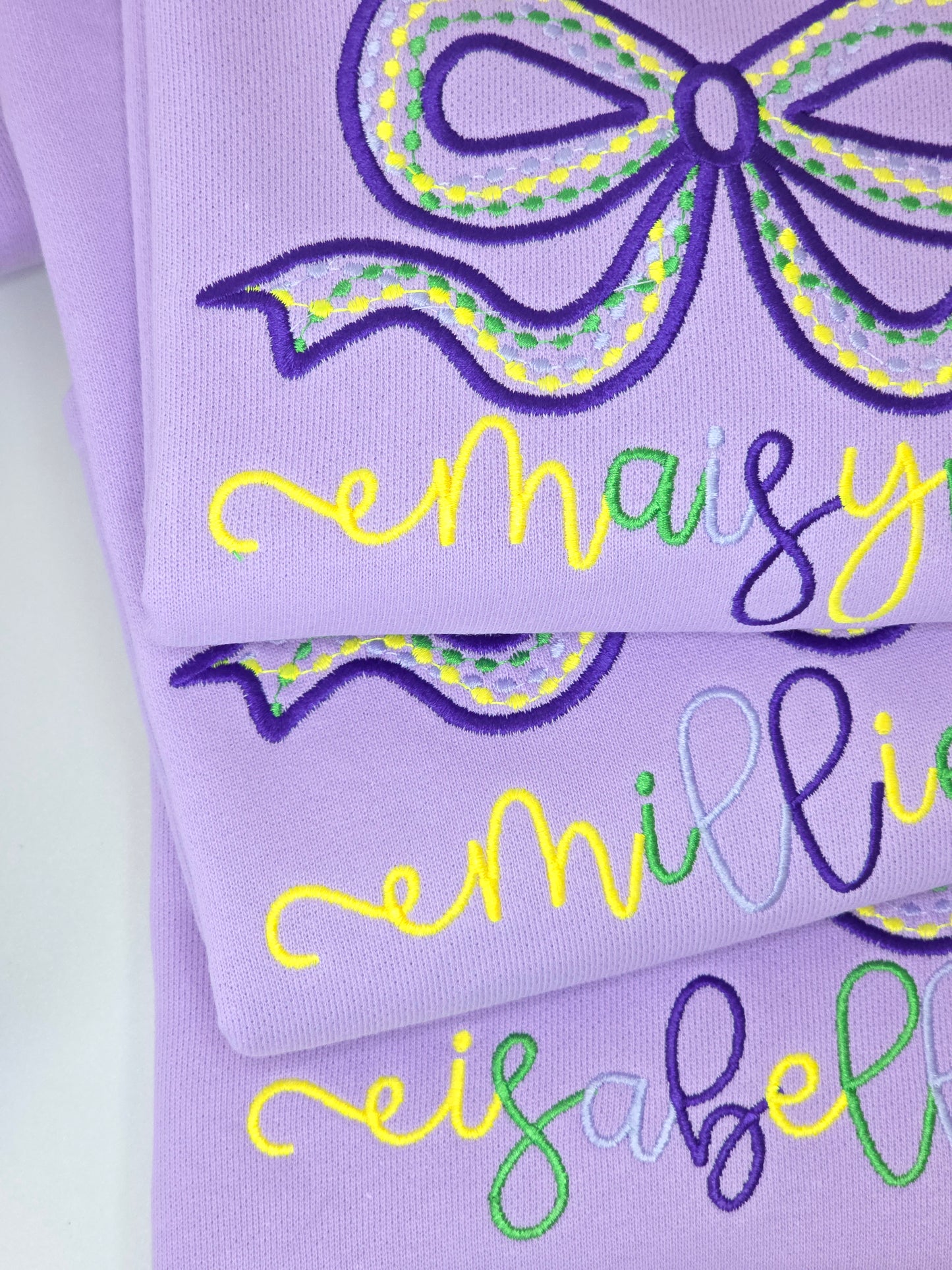 Mardi Gras Bow Sweatshirt