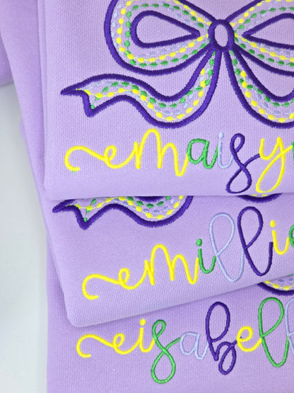 Mardi Gras Bow Sweatshirt