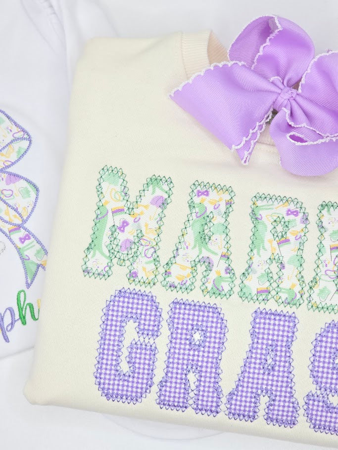 Mardi Gras Sweatshirt | Cream