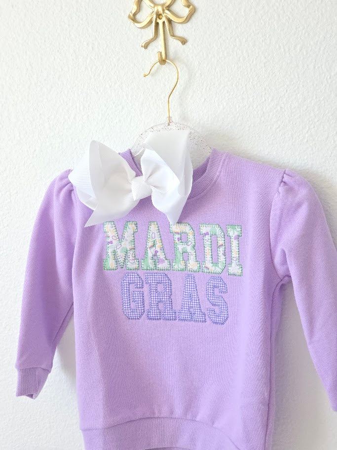 Mardi Gras Sweatshirt | Lavender