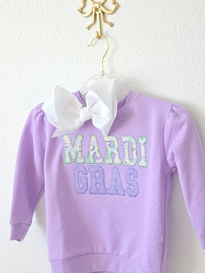 Mardi Gras Sweatshirt | Lavender