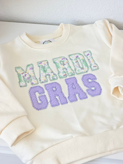 Mardi Gras Sweatshirt | Cream