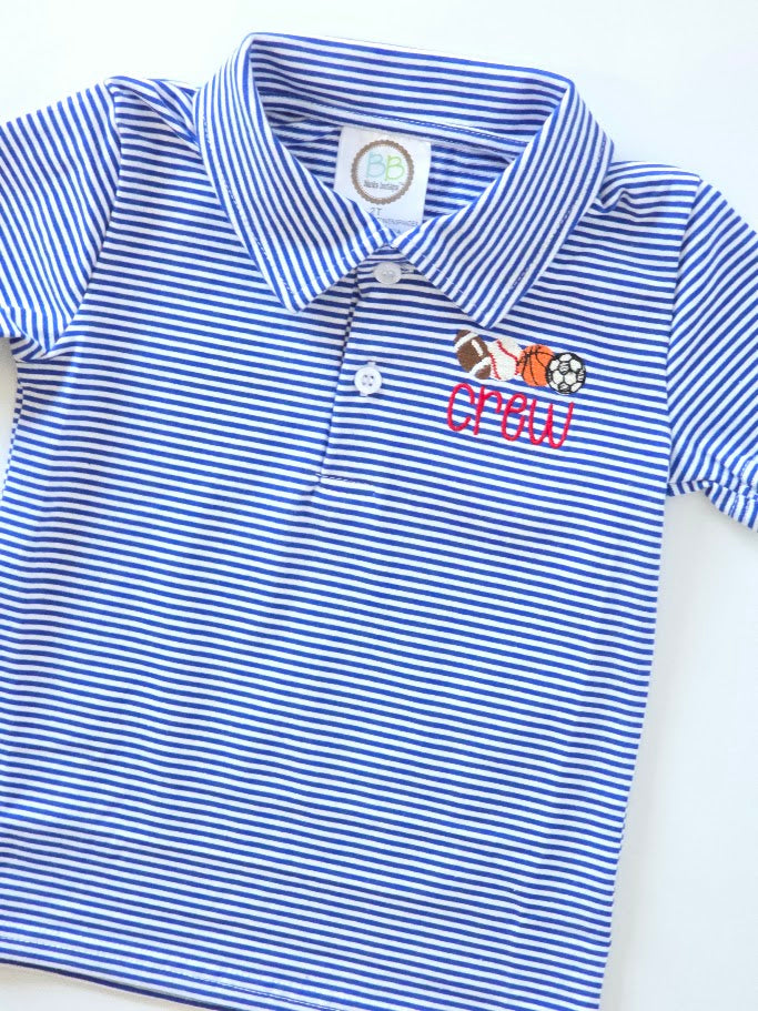 Boys Striped Polo Shirt & Romper