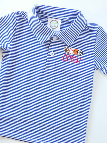 Boys Striped Polo Shirt & Romper