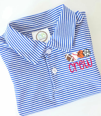 Boys Striped Polo Shirt & Romper