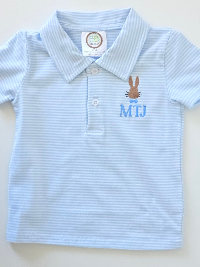 Boys Striped Polo Shirt & Romper