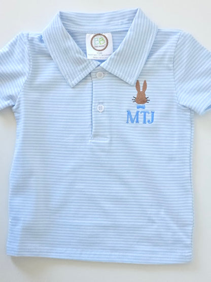 Boys Striped Polo Shirt & Romper