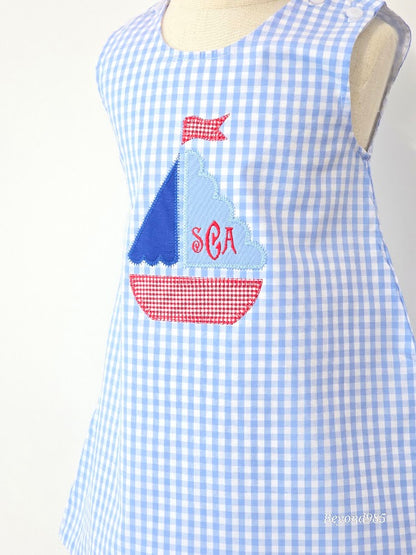 Sailboat Gingham Dress