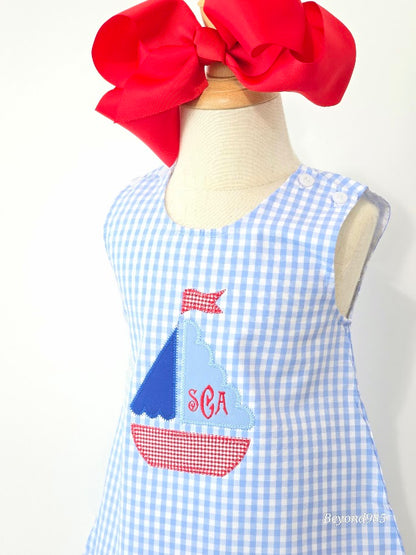 Sailboat Gingham Dress