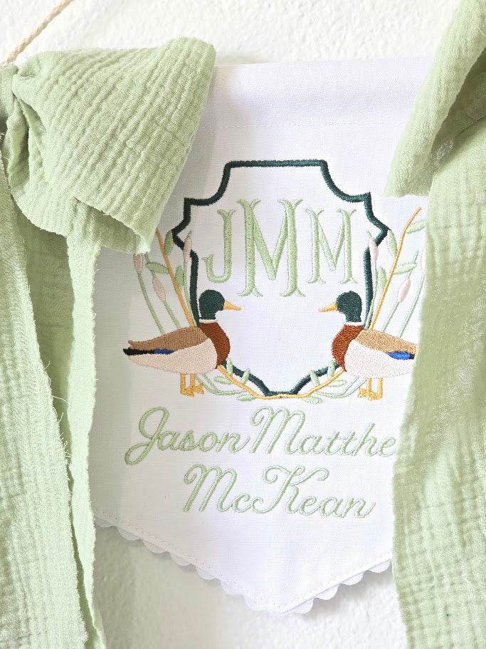 Mallard Monogram Newborn Door Hanger