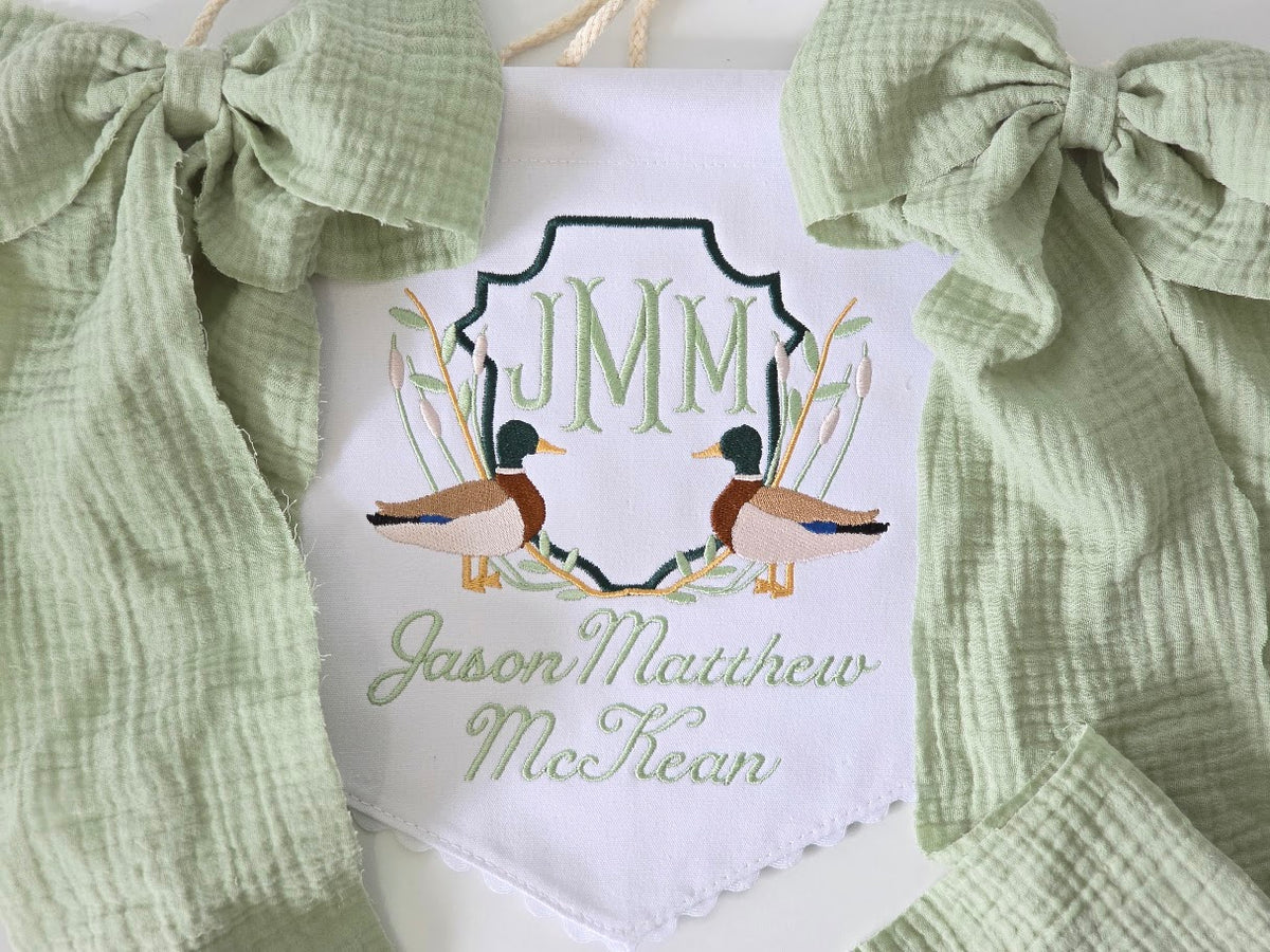 Mallard Monogram Newborn Door Hanger