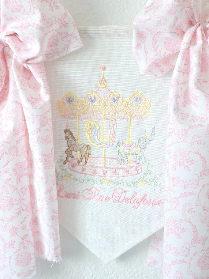 Heirloom Carousel Newborn Baby Banner
