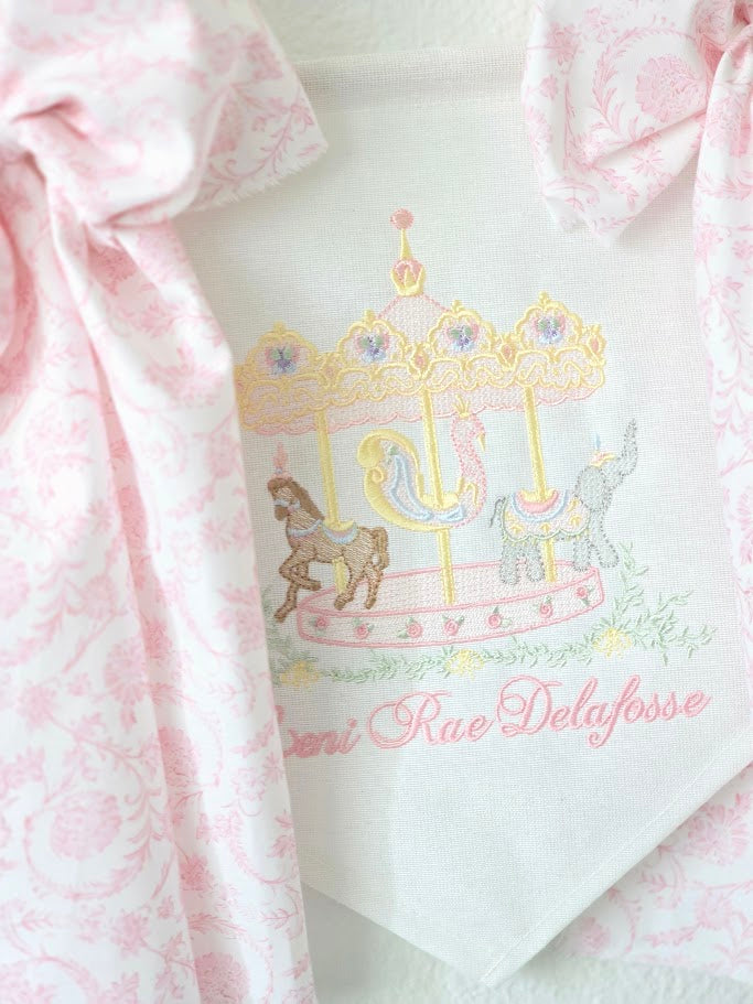 Heirloom Carousel Newborn Baby Banner