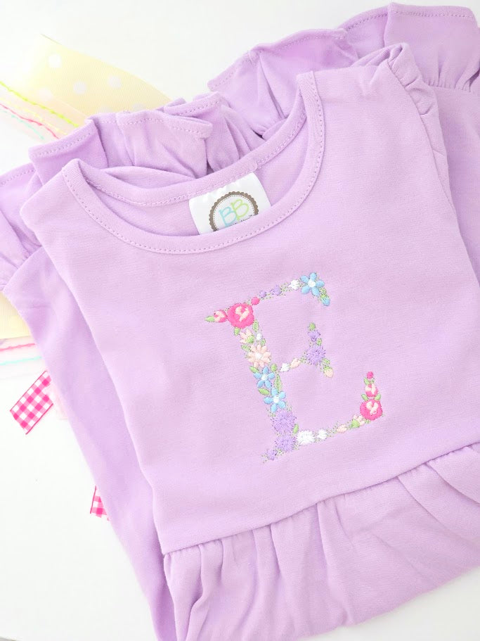 Floral Initial Ruffle Dress