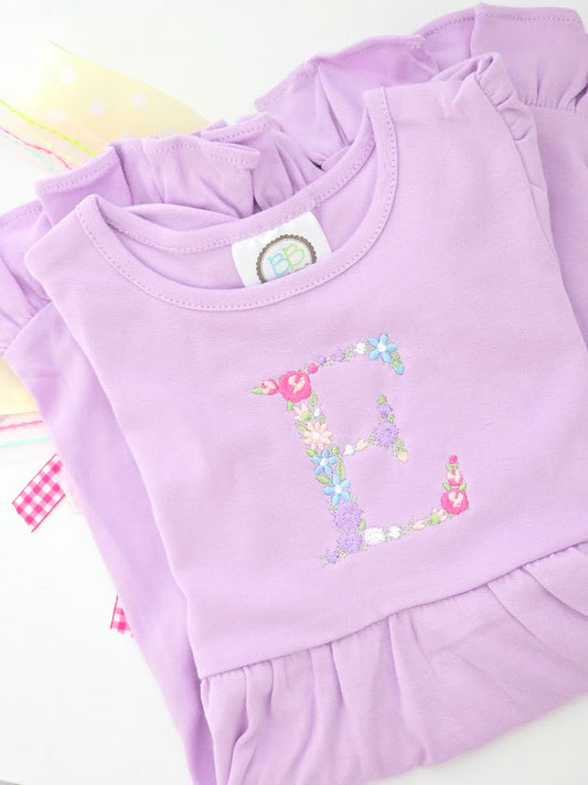 Floral Initial Ruffle Dress