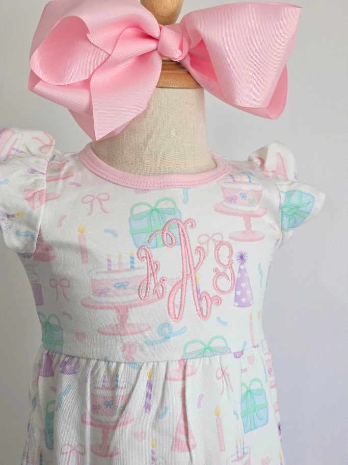 It's My Birthday Flutter Sleeve Dress