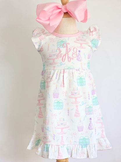 It's My Birthday Flutter Sleeve Dress