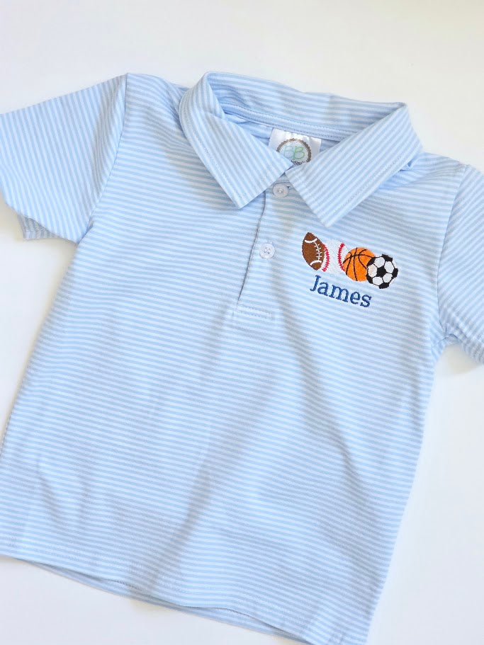 Boys Striped Polo Shirt & Romper