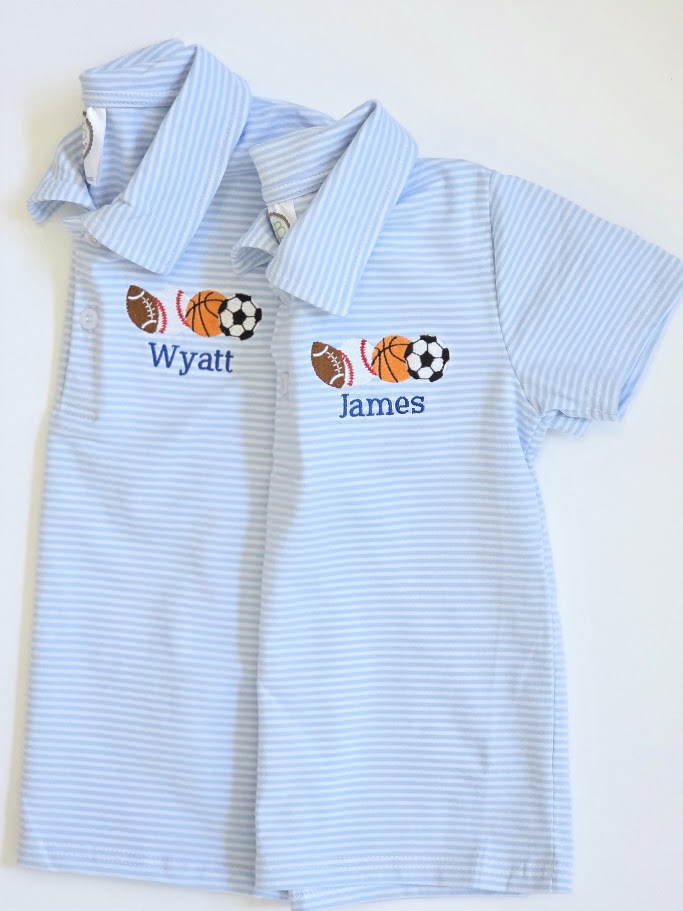 Boys Striped Polo Shirt & Romper