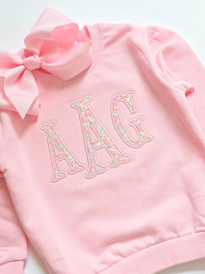 Girls Sweatshirts | Applique Monogram