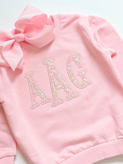 Girls Sweatshirts | Applique Monogram