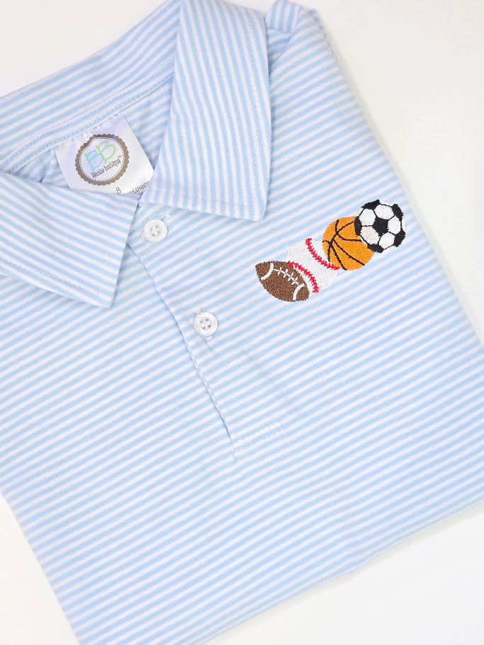 Boys Striped Polo Shirt & Romper