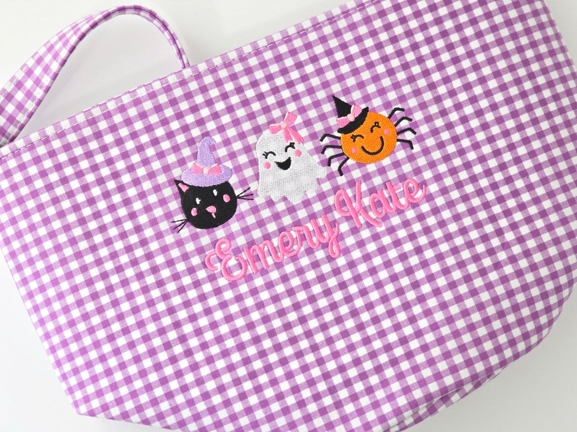 Gingham Halloween Candy Baskets