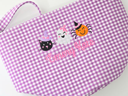 Gingham Halloween Candy Baskets