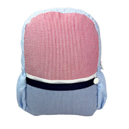 Mint Seersucker Backpack | Boys