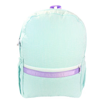 Mint Seersucker Backpack | Girls