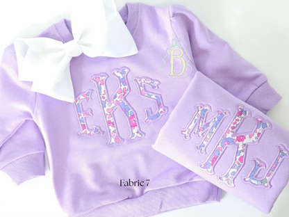 Girls Sweatshirts | Applique Monogram