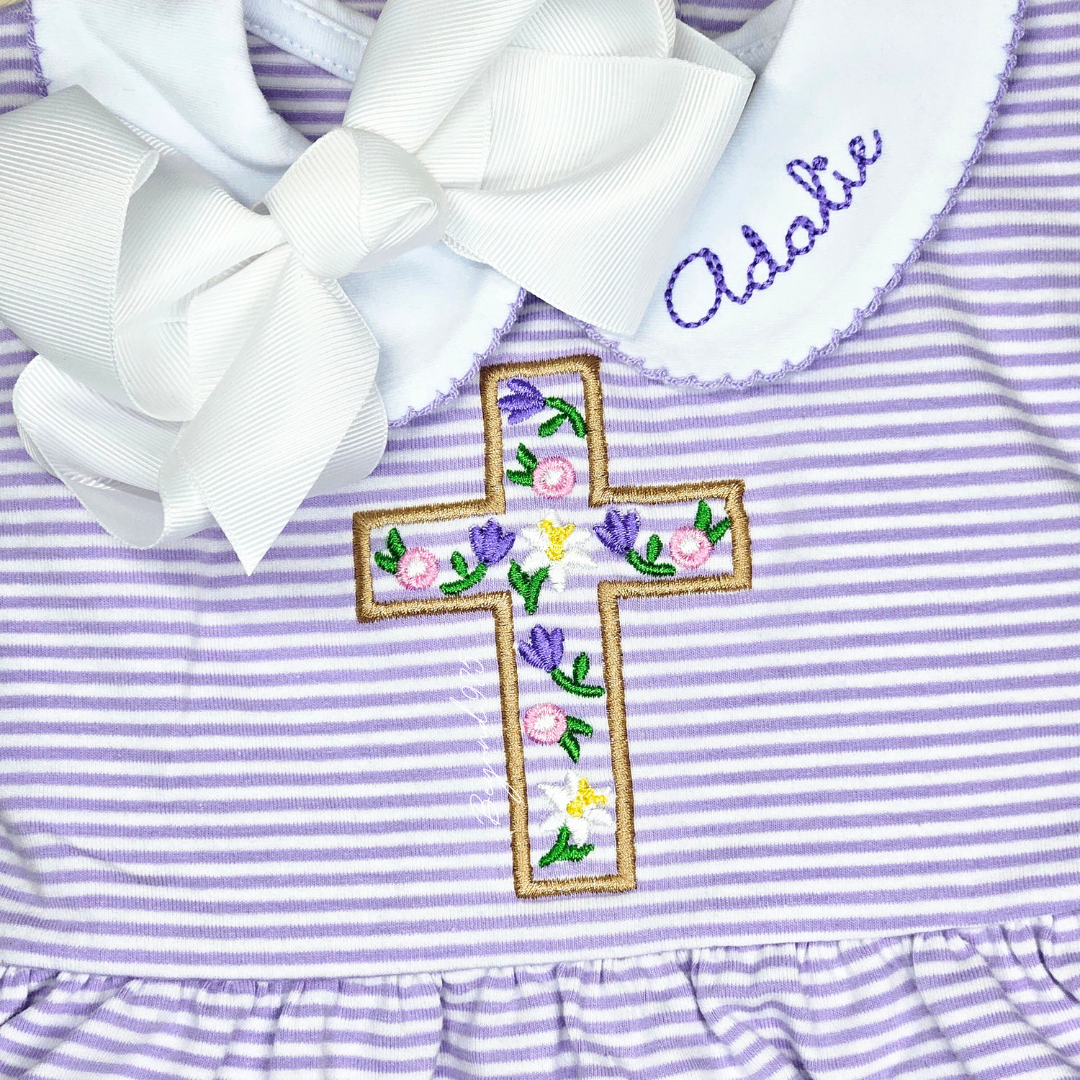 Floral Easter Cross Romper and Dress