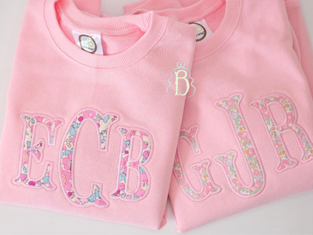 Girls Sweatshirts | Applique Monogram