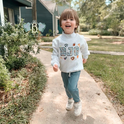 Vintage Sports Personalized Mock Neck Sweatshirt