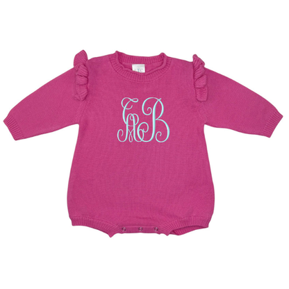 Embroidered Rollneck Knit Newborn Romper