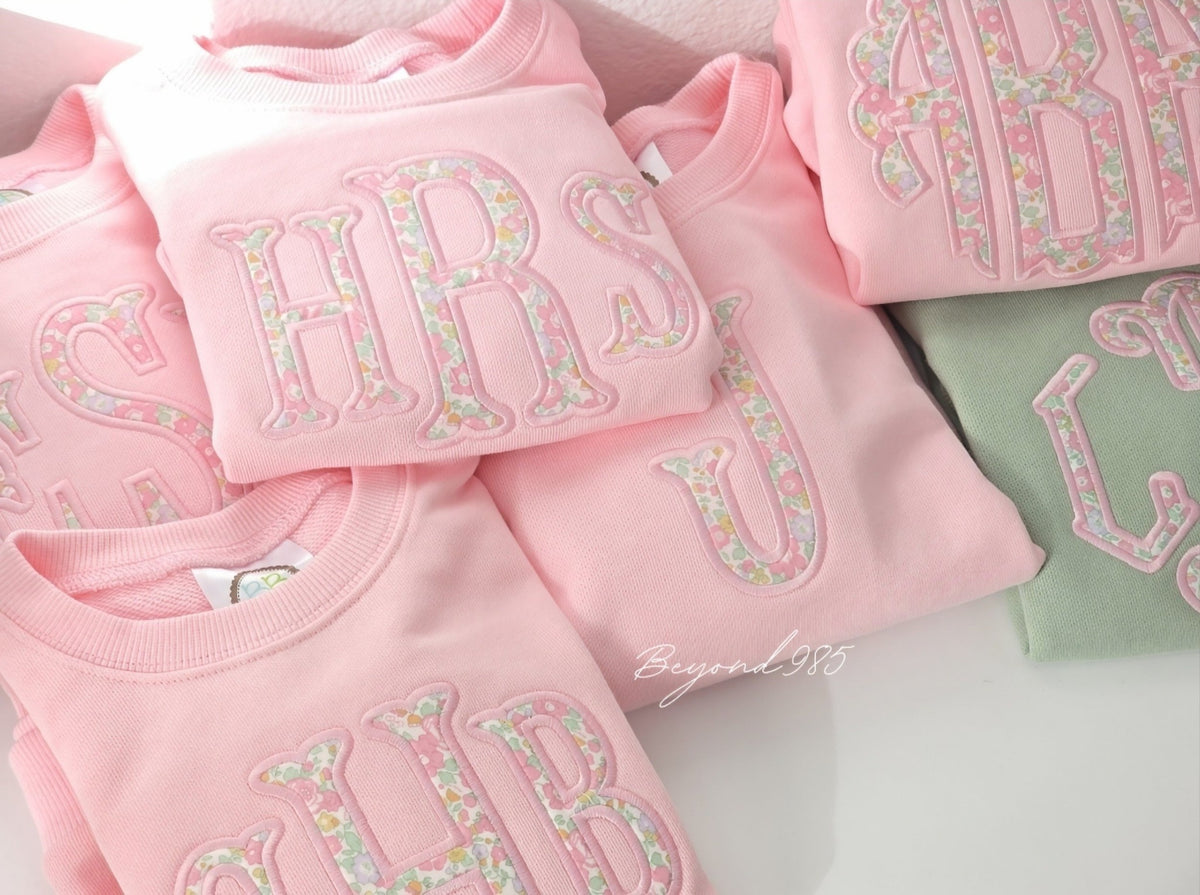 Girls Sweatshirts | Applique Monogram