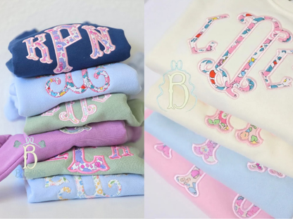 Girls Sweatshirts | Applique Monogram